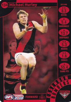 2013 Team Zone AFL Team #134 Michael Hurley Front